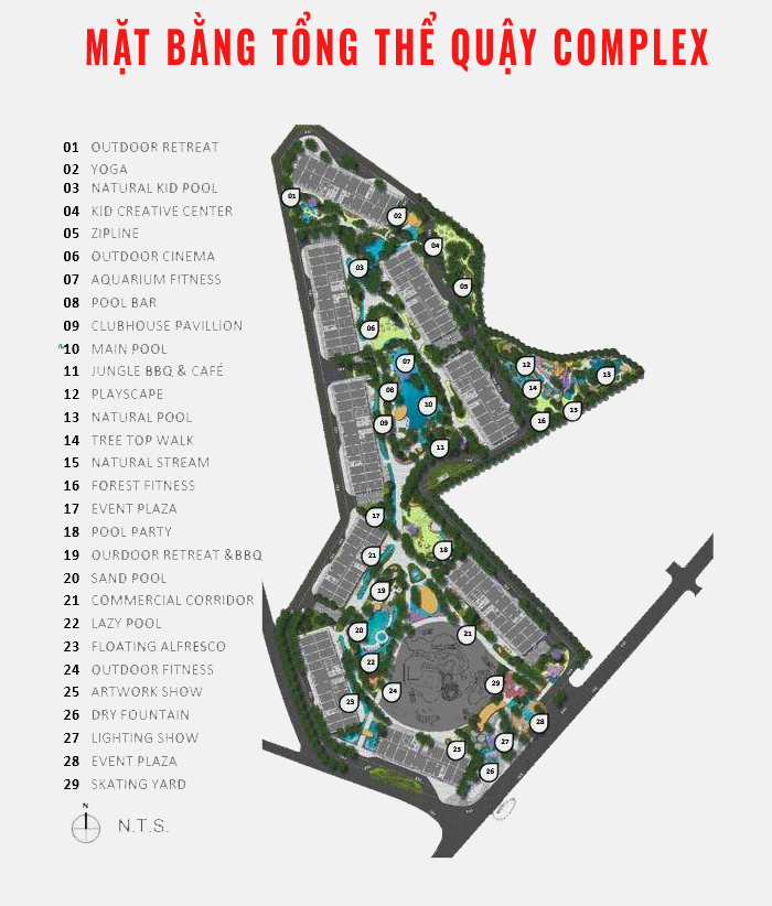 MẶT BẰNG TỔNG THỂ QUẬY COMPLEX