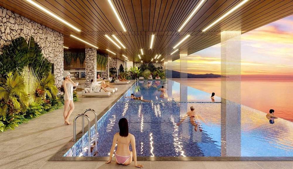 Hồ bơi ngoài trời thiết kế hiện đại tại quậy Complex